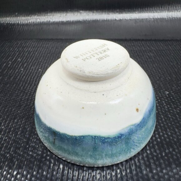 Whitefish Pottery Salt Cellar Dipping Dish Small Bowl Container Hand Made VTG - Picture 6 of 11